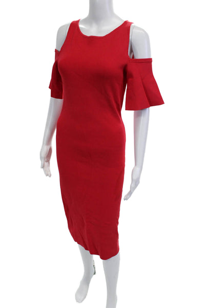 Michael Michael Kors Womens Bodycon Sheath Dress Red Knee Length Size S