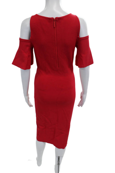 Michael Michael Kors Womens Bodycon Sheath Dress Red Knee Length Size S