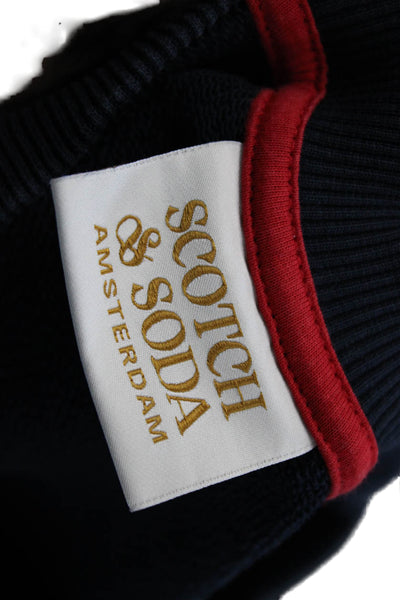 Scotch & Soda Boys Solid Crew Neck Sweatshirt Navy Size 16