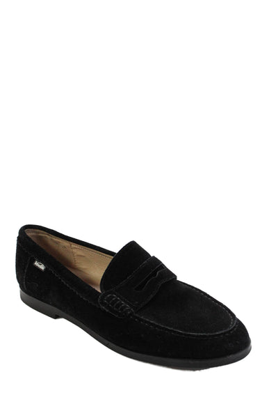 Venettini Womens Leather Slip On Loafers Black Size 39 9