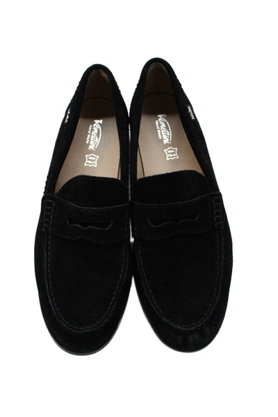 Venettini Womens Leather Slip On Loafers Black Size 39 9
