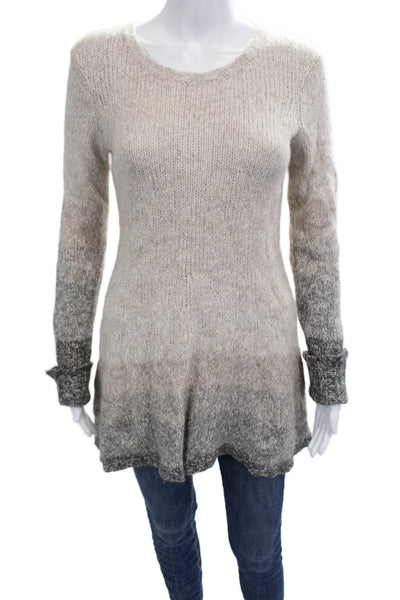 Peruvian Connection Women Pullover Sweater Bohemian Beige Crew Neck Size M