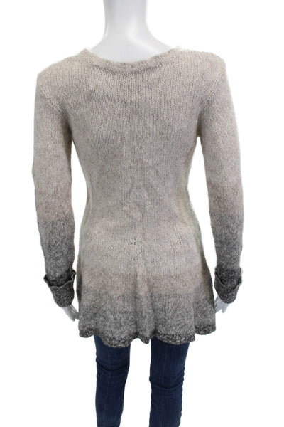 Peruvian Connection Women Pullover Sweater Bohemian Beige Crew Neck Size M