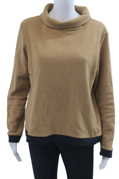 Dudley Stephens Unisex Pullover Sweater Tan Mock Neck Long Sleeve Size L