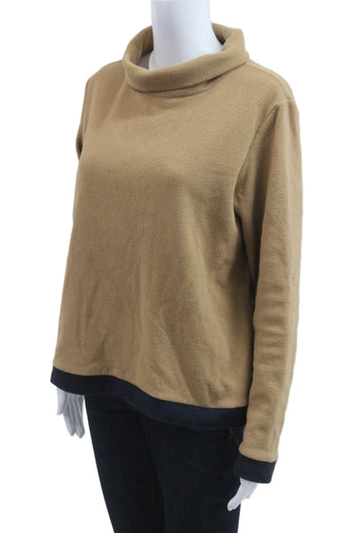 Dudley Stephens Unisex Pullover Sweater Tan Mock Neck Long Sleeve Size L