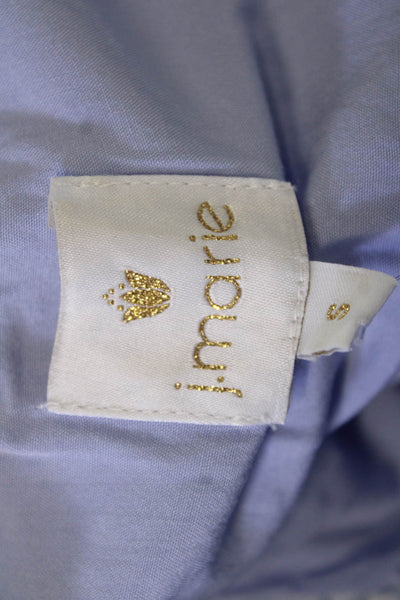 J. Marie Women Tunic Blouse Light Blue Cotton Blend Short Sleeve Boho Size S