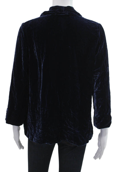 Ann Mashburn Women Dark Blue 3/4 Sleeve Blouse Polyester Size S