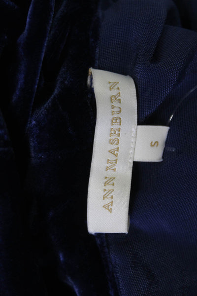 Ann Mashburn Women Dark Blue 3/4 Sleeve Blouse Polyester Size S