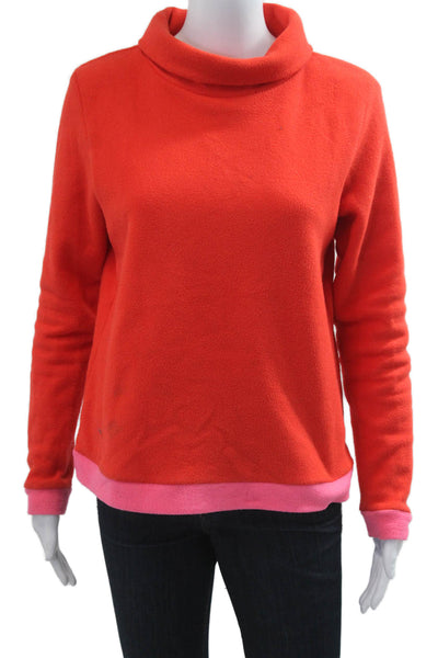 Dudley Stephens Women Red Mock Neck Pullover Sweatshirt Long Sleeve Size M