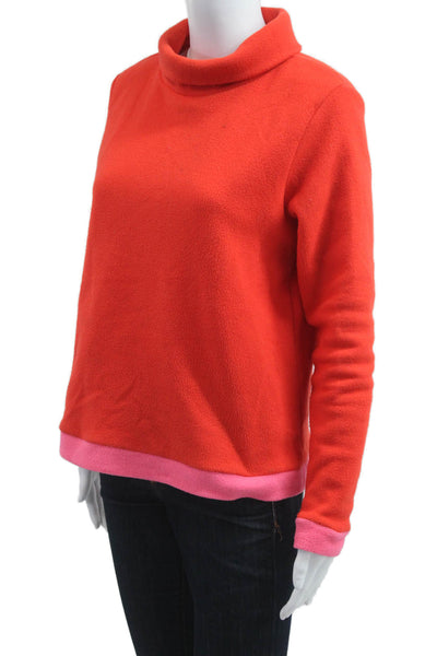 Dudley Stephens Women Red Mock Neck Pullover Sweatshirt Long Sleeve Size M