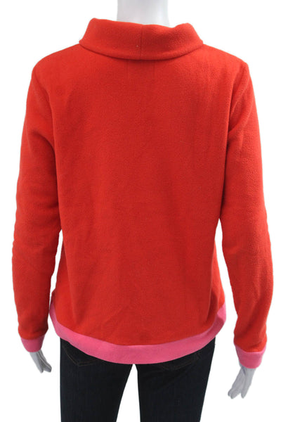 Dudley Stephens Women Red Mock Neck Pullover Sweatshirt Long Sleeve Size M