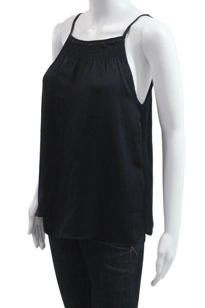 Anthropologie Womens Sleeveless Camisole Dark Blue Polyester Solid Size S