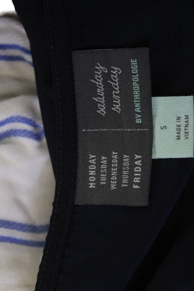 Anthropologie Womens Sleeveless Camisole Dark Blue Polyester Solid Size S