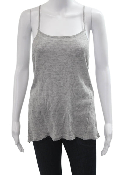 Eileen Fisher Womens Sleeveless Linen Camisole Gray Round Neck Size S
