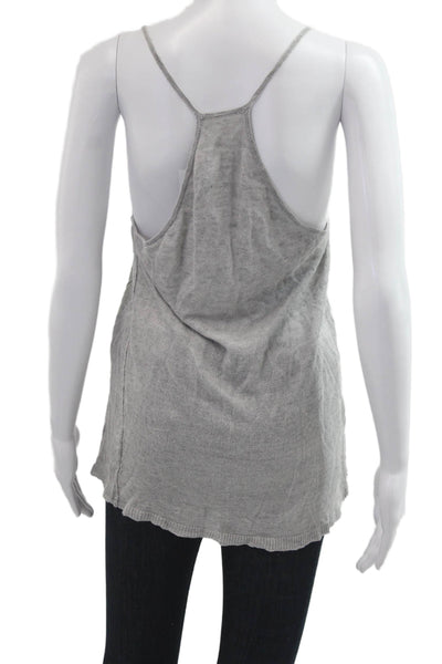 Eileen Fisher Womens Sleeveless Linen Camisole Gray Round Neck Size S