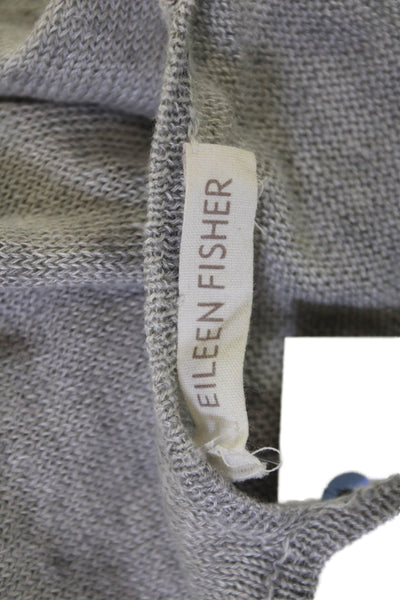 Eileen Fisher Womens Sleeveless Linen Camisole Gray Round Neck Size S