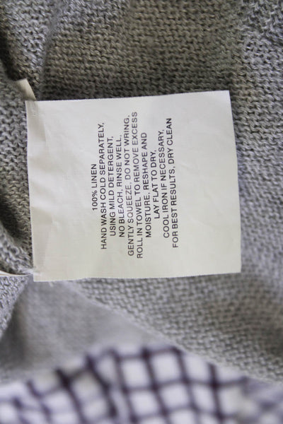 Eileen Fisher Womens Sleeveless Linen Camisole Gray Round Neck Size S