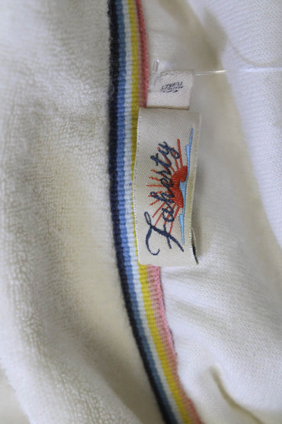 Faherty Womens Basic Collared Button-Up Cotton Short Sleeve White Size S