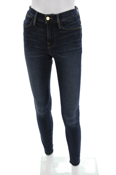 Frame Women Skinny Ankle Dark Blue High Rise Jeans Size 25