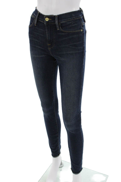 Frame Women Skinny Ankle Dark Blue High Rise Jeans Size 25