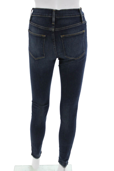 Frame Women Skinny Ankle Dark Blue High Rise Jeans Size 25
