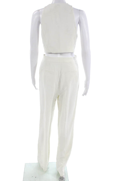 A.L.C. Women Jumpsuit White Sleeveless Crewneck Solid Size 6