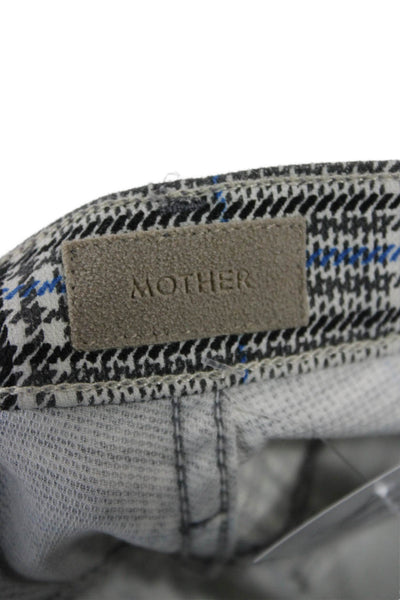 Mother Women Cropped Ankle Plaid Gray Pants Size 24