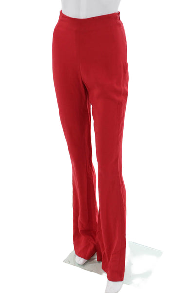SemSem Womens Dress Pants Red Cotton Blend Hook Eye Size 38
