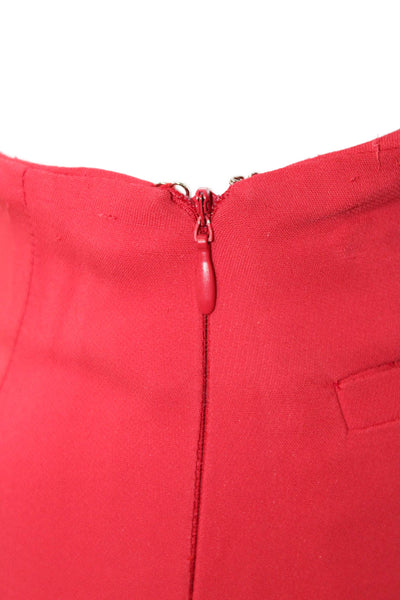 SemSem Womens Dress Pants Red Cotton Blend Hook Eye Size 38
