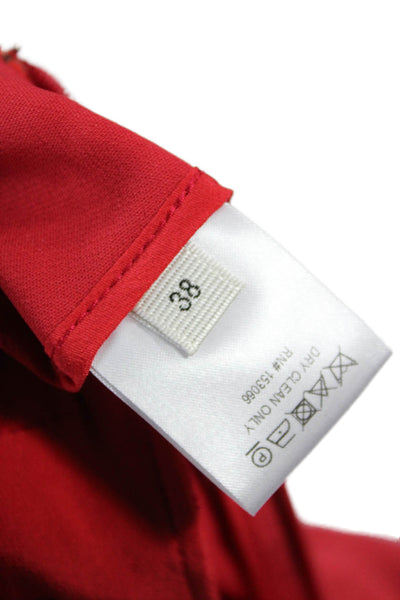 SemSem Womens Dress Pants Red Cotton Blend Hook Eye Size 38