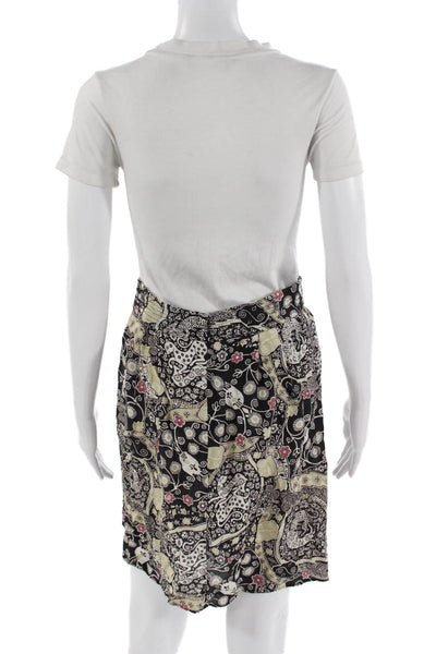 Isabel Marant Women Pleated Paisley Short Skirt Black Size 38W