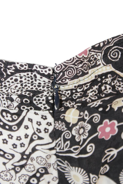 Isabel Marant Women Pleated Paisley Short Skirt Black Size 38W