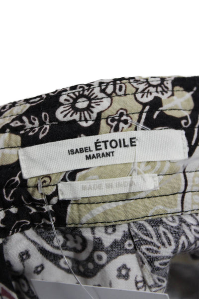 Isabel Marant Women Pleated Paisley Short Skirt Black Size 38W