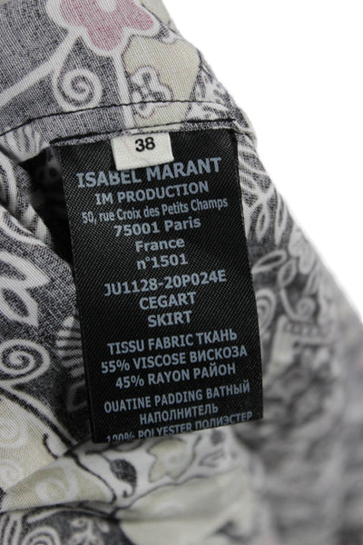 Isabel Marant Women Pleated Paisley Short Skirt Black Size 38W