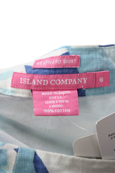 Island Company Women Blue Floral Wrap Maxi Skirt 55% Viscose Rayon Size 6