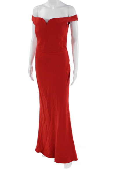 Alexander McQueen Womens Mermaid Red Long Dress Hook Eye Size 44