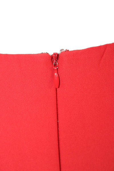 Alexander McQueen Womens Mermaid Red Long Dress Hook Eye Size 44