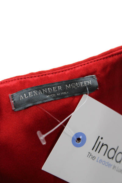 Alexander McQueen Womens Mermaid Red Long Dress Hook Eye Size 44