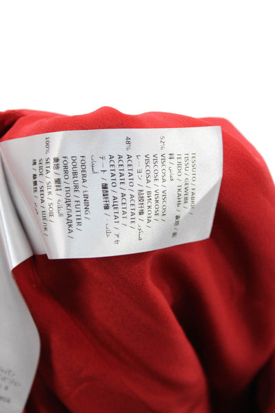 Alexander McQueen Womens Mermaid Red Long Dress Hook Eye Size 44