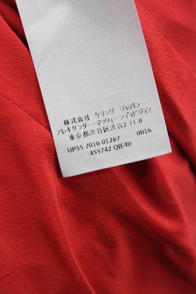 Alexander McQueen Womens Mermaid Red Long Dress Hook Eye Size 44