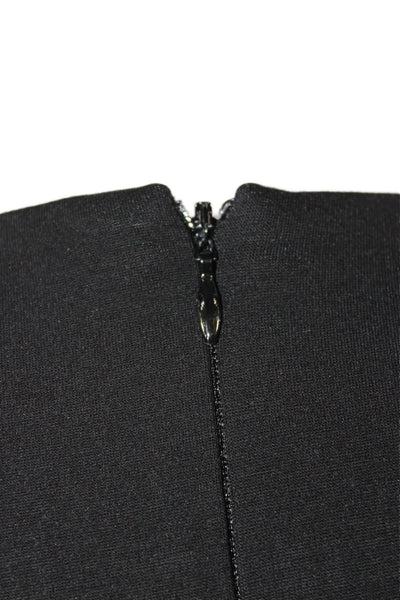 Cynthia Steffe Womens Sheath Wrap Dress Black V-Neck Long Sleeve Zip Size 10