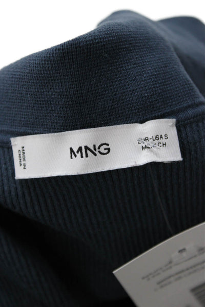 MNG Women Basic V-Neck Sleeveless Tank Dark Blue Size S