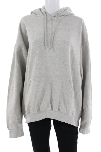 Reclaimed Vintage Unisex Pullover Hoodie Gray 90s 50/50 Cotton Polyester Size M