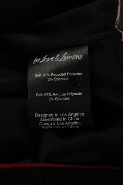 For Love & Lemons Womens Mini Straight Pencil Skort Black Floral Size XS