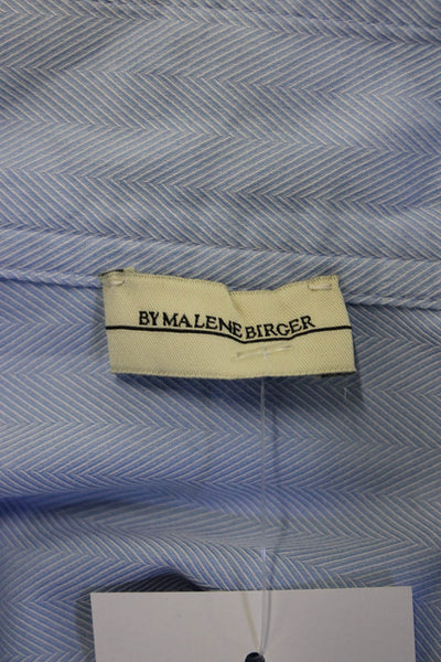 By Malene Birger Mens Chevron Print Long Sleeve Button-Down Shirt Blue Size 32