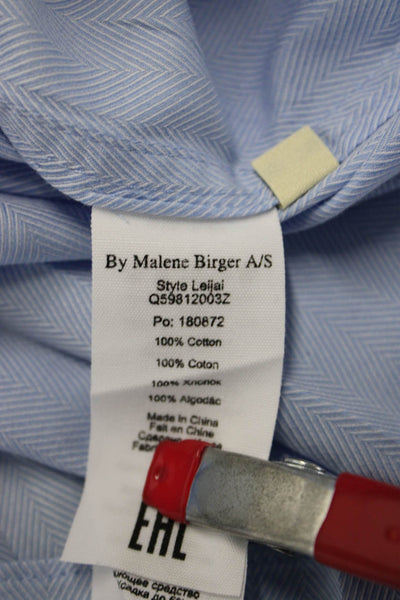 By Malene Birger Mens Chevron Print Long Sleeve Button-Down Shirt Blue Size 32