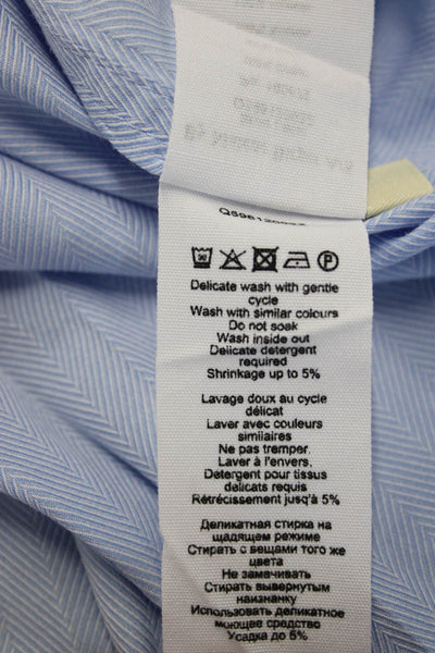 By Malene Birger Mens Chevron Print Long Sleeve Button-Down Shirt Blue Size 32