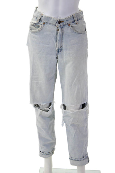 Levis Unisex Straight Jeans Light Blue High Rise 100% Cotton Size 30