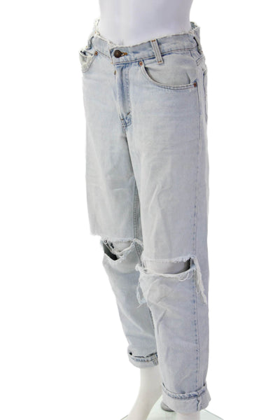 Levis Unisex Straight Jeans Light Blue High Rise 100% Cotton Size 30