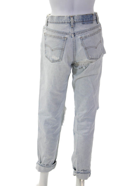 Levis Unisex Straight Jeans Light Blue High Rise 100% Cotton Size 30